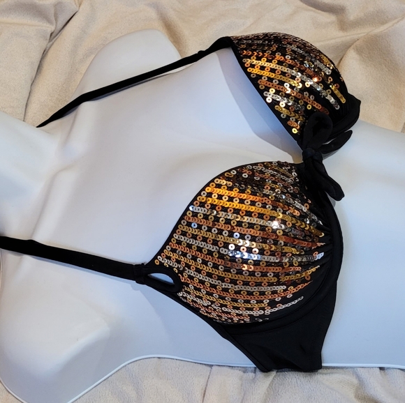Victorias Secret Sequin Black Bombshell Bikini Set - Picture 8 of 16